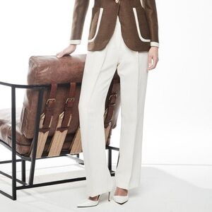 The Extreme Collection Wide Leg Cream White Pants Trousers, 38, US 4